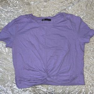 Zara purple cropped t-shirt